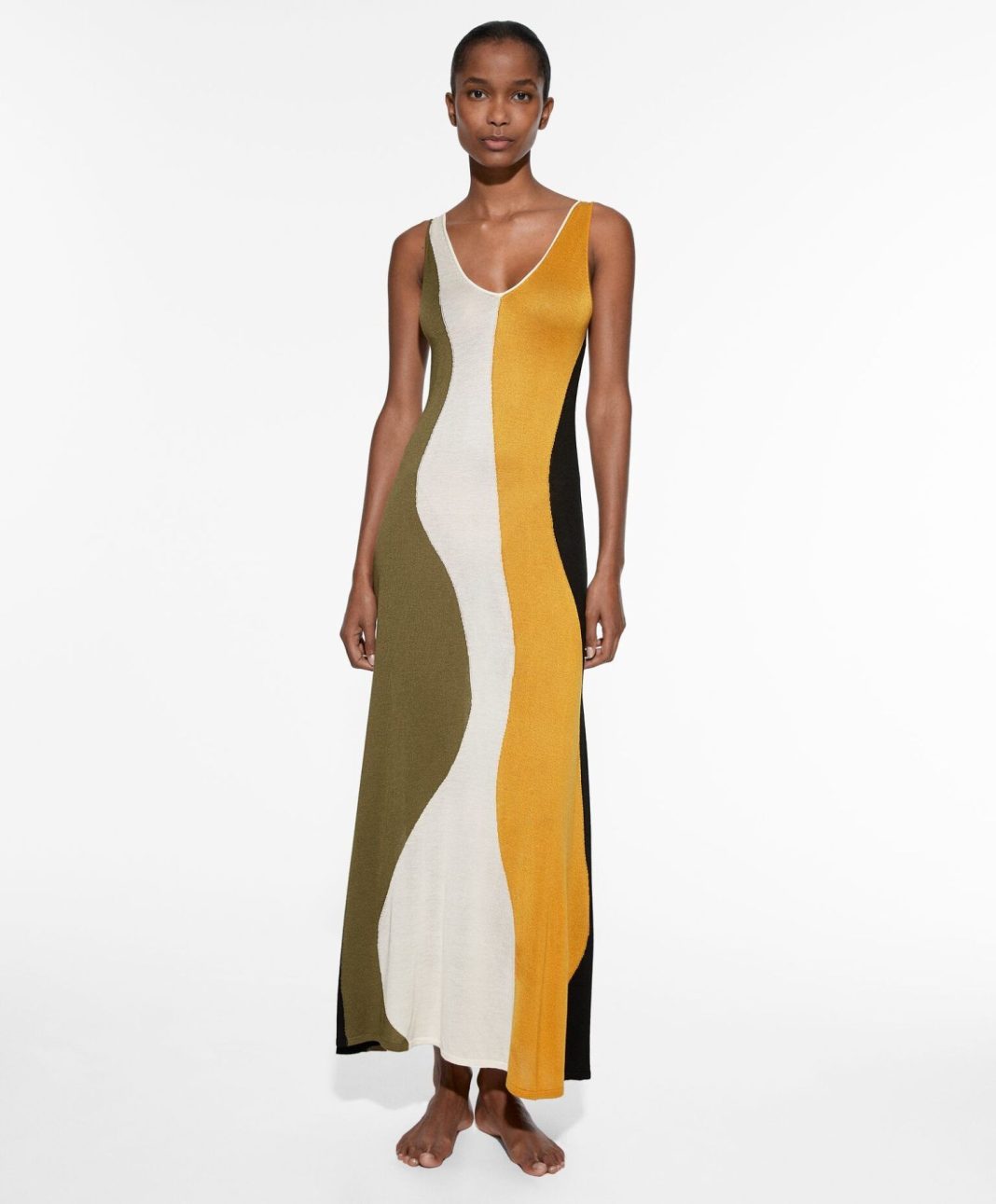 Vestido largo de punto ondas