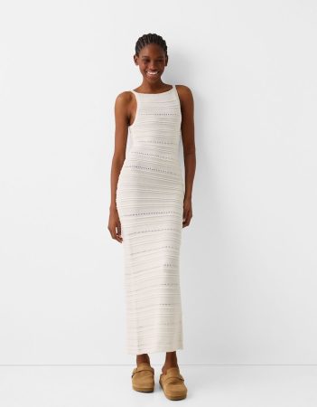 Vestido midi tirantes calados