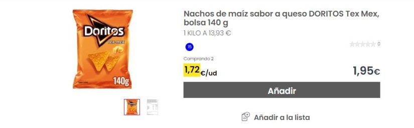 doritos Eroski precio Merca2.es