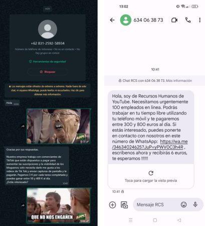 El negocio de las estafas en WhatAspp resurge por el dinero fácil de los ‘like’ en YouTube 2 Merca2.es image 5 3 Merca2.es