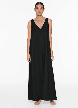 vestido lino 1 escote k9oH 650x900@MujerHoy Merca2.es