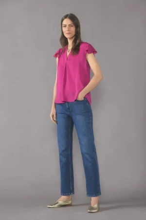 Blusa fluida escote pico