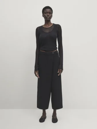 PANTALÓN PAREO NEGRO MEZCLA LANA