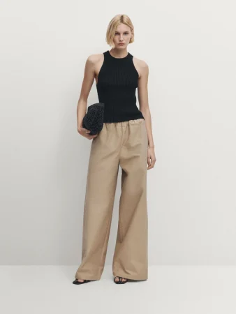 PANTALÓN WIDE LEG CINTURA ELÁSTICA