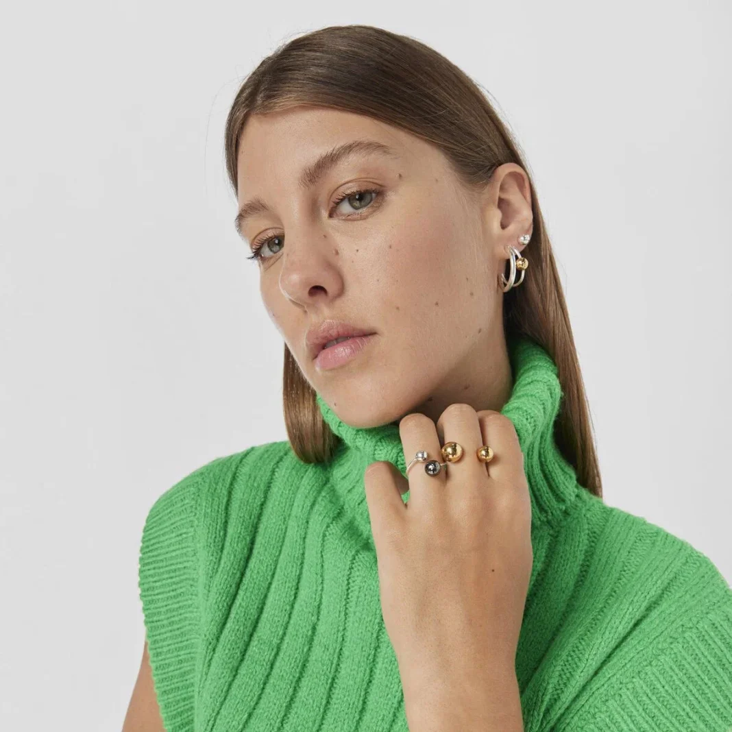 Pendientes aro doble bicolor Plump