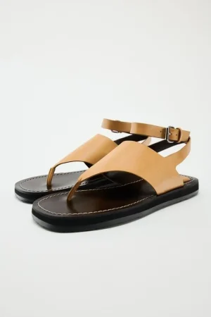 SANDALIA PLANA PIEL