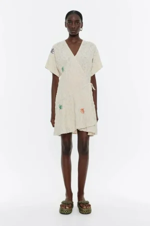 VESTIDO ALGODÓN BORDADO MARFIL