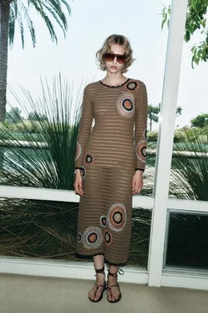 VESTIDO LARGO PUNTO CROCHET