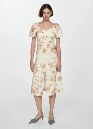 Vestido lino botones