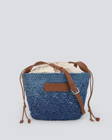 Bandolera de mujer mediana trenzada en papel