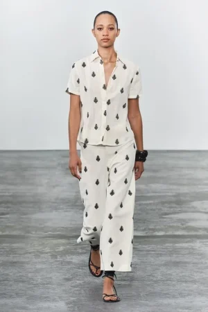 CONJUNTO CAMISA Y PANTALÓN BORDADOS ZW COLLECTION