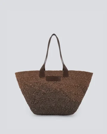 Capazo de mujer maxi trenzado en papel