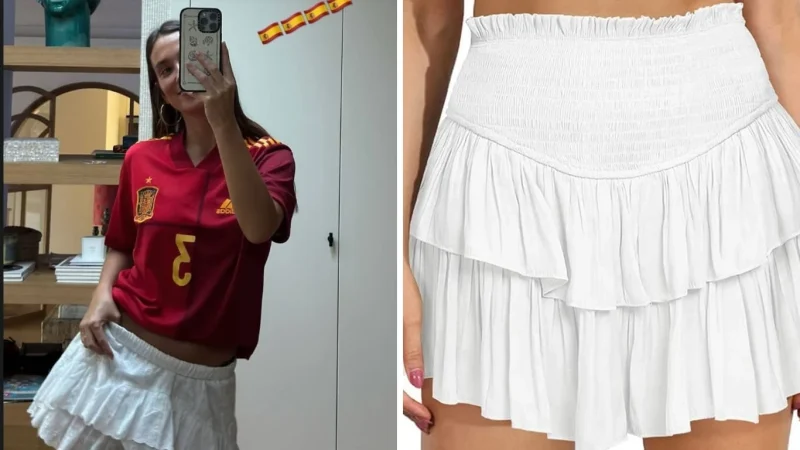 María Pombo impacta con una falda de Bershka y Stradivarius a precio de locura 1 Merca2.es El look acertado de María Pombo que todas copiaran