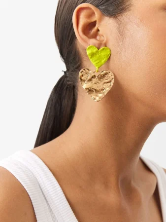 PENDIENTES LARGOS CON CORAZONES