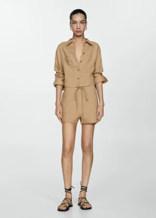 Shorts rectos 100% lino