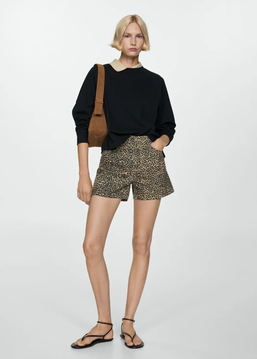 Shorts rectos leopardo