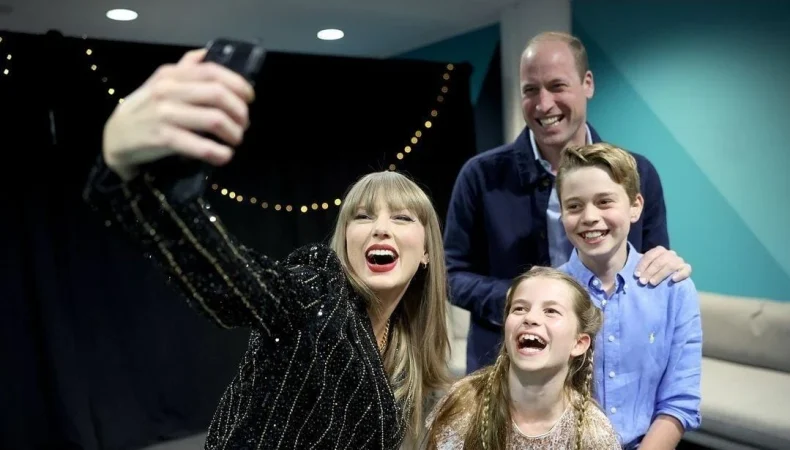 La familia real británica y Taylor Swift en un momento viral
