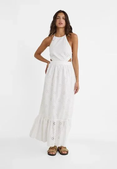 VESTIDO LARGO BORDADO