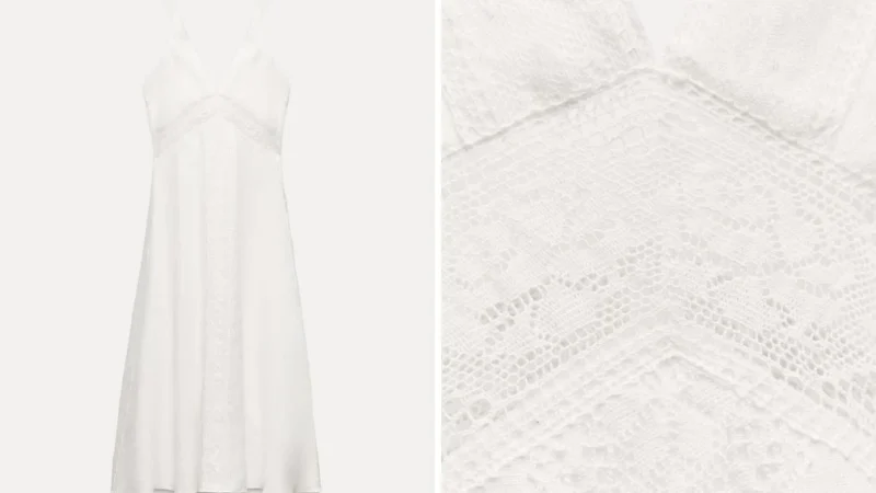 Zara revela el vestido blanco ideal para hacer brillar tu bronceado y a un precio de regalo 2 Merca2.es Los detalles del vestido blanco lencero de Zara