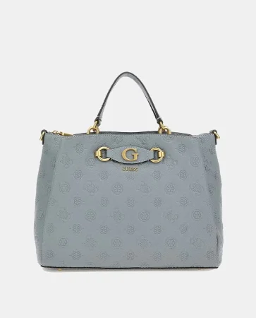 Bolso de mano grande con logos grabados y cremallera de Guess