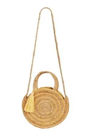 Bolso redondo de yute