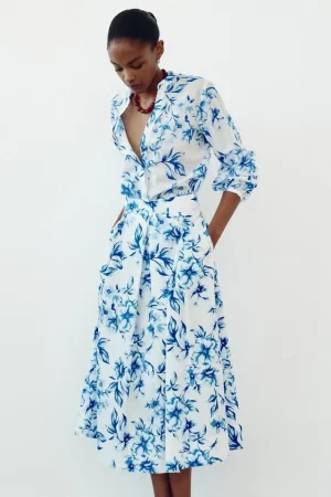 Conjunto Blusa y Falda Estampado Floral: Elegancia y Comodidad a un Precio Irresistible