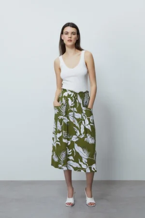 Falda básica estampada