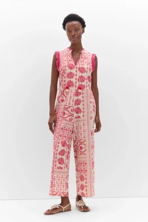 Mono estampado detalle crochet