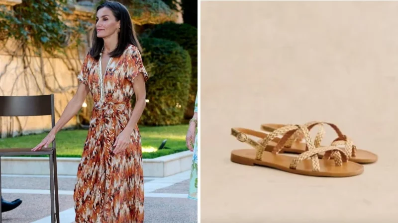La reina Letizia luce las sandalias planas que son furor en las noches de vacaciones a un precio regalado 1 Merca2.es Las sandalias planas de la reina Letizia