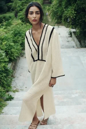 VESTIDO KAFATÁN RÚSTICO RAYAS