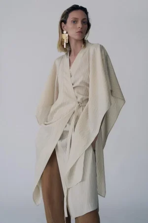 VESTIDO TÚNICA VOLUMEN RAYAS ZW COLLECTION