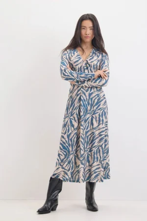 Vestido estampado manga murciélago