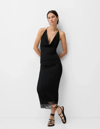 Vestido largo tirantes tul