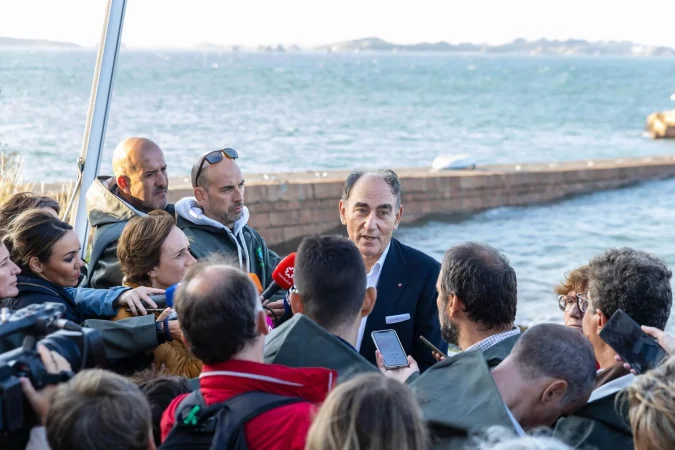 Iberdrola refuerza su liderazgo en eólica marina con la inauguración de Saint Brieuc, en Francia, tras invertir 2.400 millones 1 Merca2.es 2024 09 Ignacio Galan presidente de Iberdrola en Saint Brieuc Merca2.es
