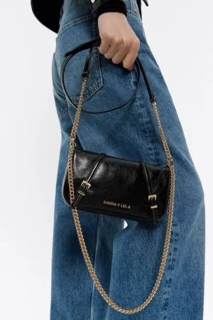 Bolso bandolera mini piel negro