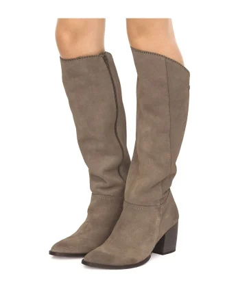 Botas de mujer altas en serraje con tacón en bloque Mustang