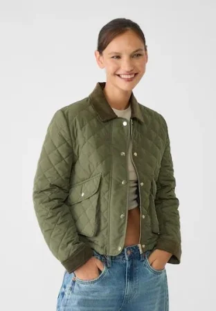 Cazadora acolchada combinada pana