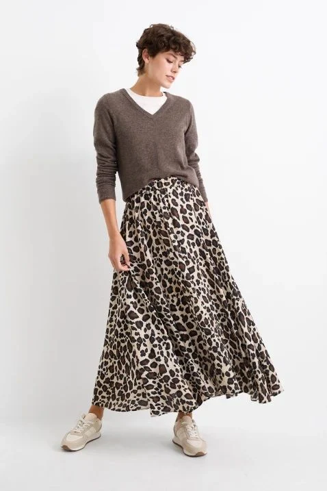 Falda - estampado de leopardo