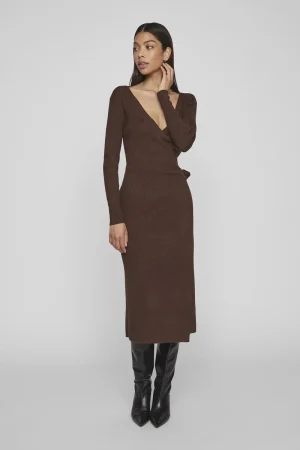 Vestido de punto canalé envolvente