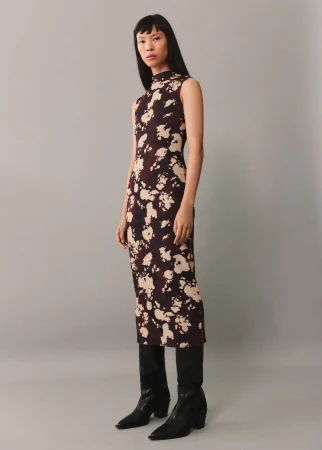 Vestido estampado midi
