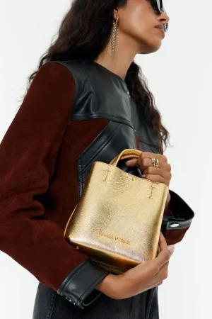 Bolso Chihuahua mini piel oro