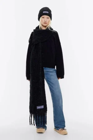 Bufanda cepillada jacquard lurex