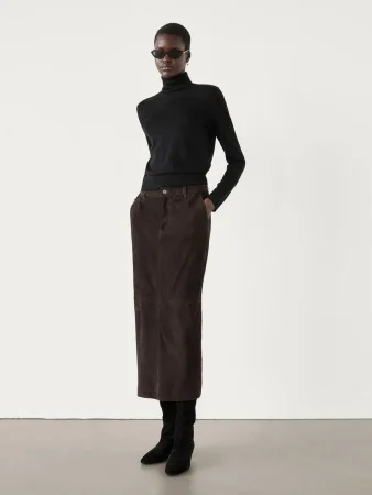 Fichamos varias faldas largas de Massimo Dutti para lucir sofisticada y moderna 33 Merca2.es Falda larga piel ante bolsillos