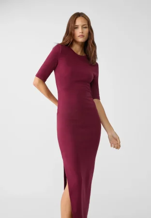 Vestido midi fruncido