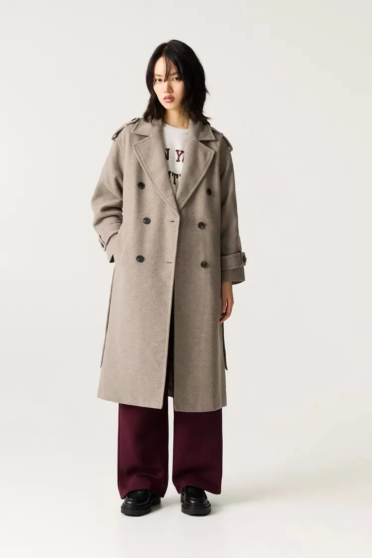 Abrigo trench cinturón