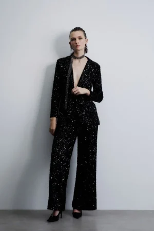 Blazer  y pantalon lentejuela