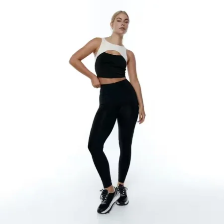 Conjunto deportivo Top+Legging Taijitu&Diardi Bicolor de mujer Black Limba