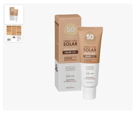 Crema protección solar facial con color Deliplus