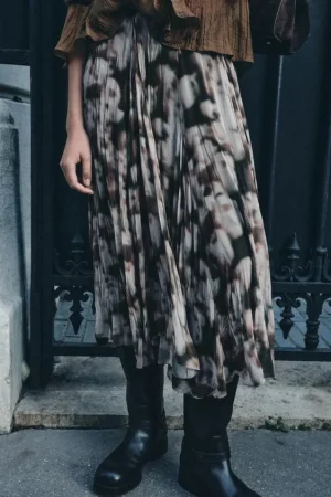 FALDA TABLAS ESTAMPADA ZW COLLECTION