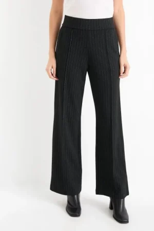 Pantalón de punto - high waist - straight fit - raya diplomática